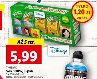 Lidl Sok jabłko + pomarańcza multiwitamina tymbark kartonik oferta