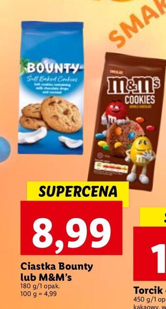 Lidl Ciastka z kokosem i czekoladą bounty soft baked cookies oferta