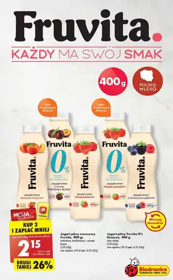 Biedronka Jogurt 0 % truskawka fruvita oferta