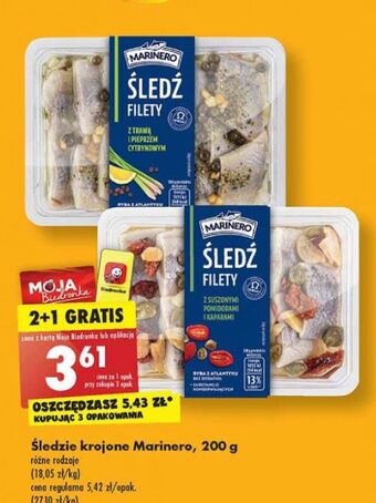 Biedronka Śledzie krojone z trawą i pieprzem cytrynowym marinero oferta