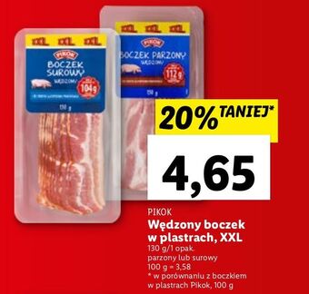Lidl Boczek surowy wędzony w plastrach pikok oferta