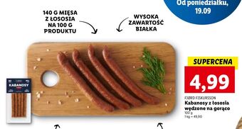Lidl Kabanosy z łososia wędzone na gorąco fjord fiskursson oferta