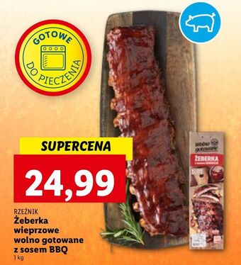Lidl Żeberka wieprzowe wolno gotowane z sosem bbq rzeźnik codzienna dostawa oferta
