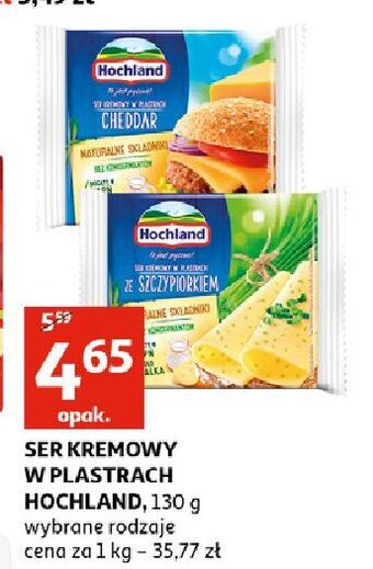 Auchan Ser topiony cheddar hochland oferta
