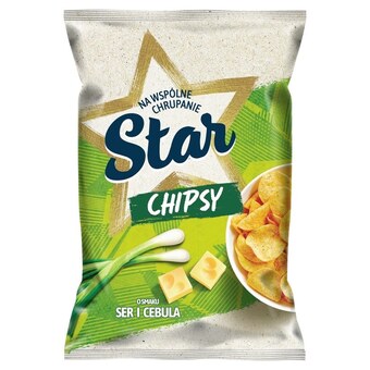 Społem Star chipsy o smaku ser i cebula 130 g oferta