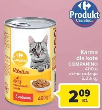 Carrefour Carrefour Companino Karma dla kota 400 g oferta