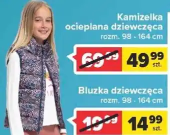 Carrefour Kamizelka ocieplana dziewczęca rozmiar 98 - 164 cm oferta