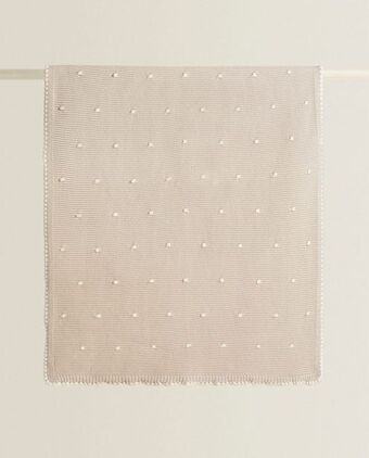 ZARA HOME Koc z grubej dzianiny w wypukłe groszki oferta