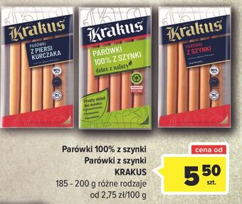 Carrefour Parówki z szynki dobre natury krakus animex oferta