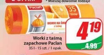 Dino Worki na śmieci 35 l pomarańczowe paclan oferta