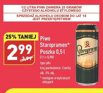 ALDI Piwo staropramen prague oferta