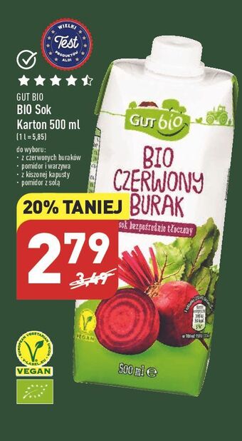 ALDI Sok z kwaszonej kapusty gut bio oferta
