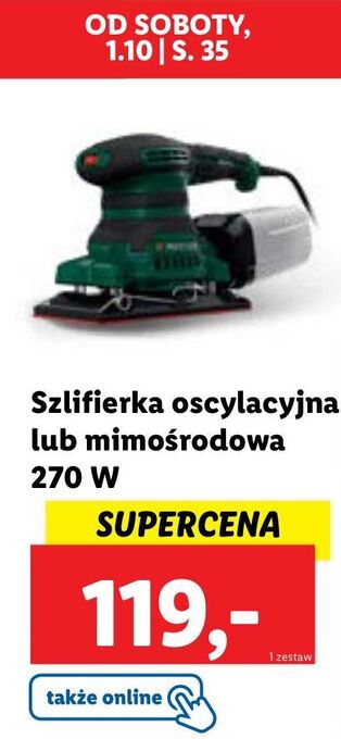 Lidl Szlifierka oscylacyjna 270 w parkside oferta