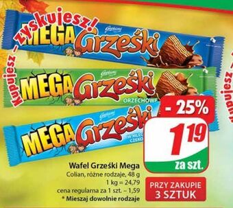 Dino Wafelek kakaowy w czekoladzie deserowej grześki mega oferta