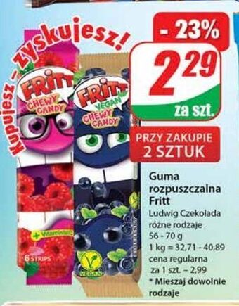 Dino Guma rozpuszczalna blueberry fritt oferta