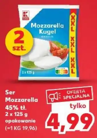 Kaufland Kaufland ser Mozzarella 45 % tłusty 2 x 125 g oferta