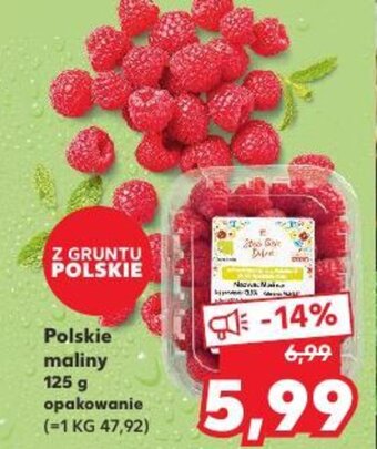 Kaufland Polskie maliny 125 g opakowanie oferta