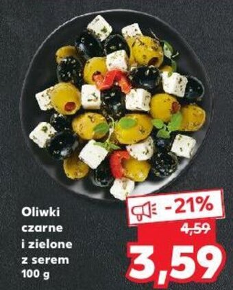 Kaufland Oliwki czarne i zielone z serem 100 g oferta