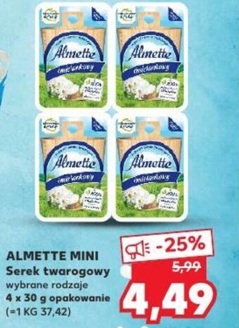 Kaufland Almette Mini Serek twarogowy 4 x 30 g opakowanie oferta