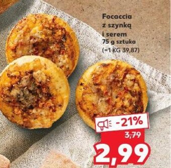 Kaufland Focaccia z szynką i serem 75 g sztuka oferta