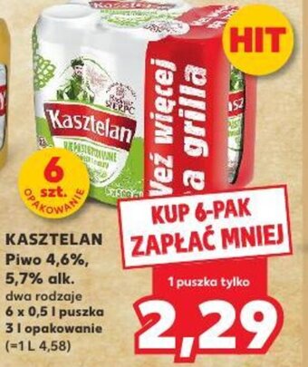 Kaufland Kasztelan Piwo 4,6 %, 5,7 % alk. 0,5 l oferta