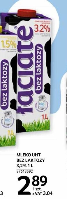 Selgros Mleko UHT Bez laktozy 3,2% 1l oferta