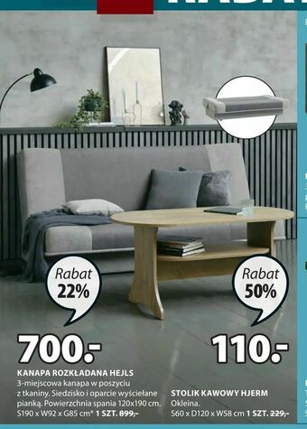 JYSK Kanapa rozkładana hejls oferta