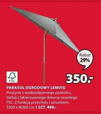 JYSK Parasol ogrodowy lemvig oferta