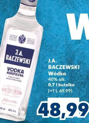 Kaufland Wódka j.a. baczewski monopolowa oferta