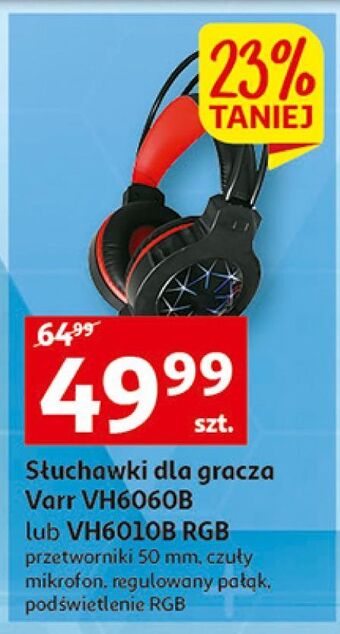 Auchan Słuchawki dla gracza vh6060b rgb varr oferta