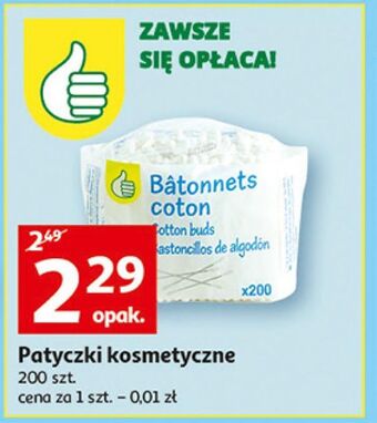 Auchan Patyczki kosmetyczne podniesiony kciuk oferta