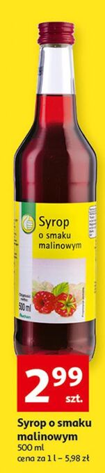 Auchan Syrop o smaku malinowym podniesiony kciuk oferta