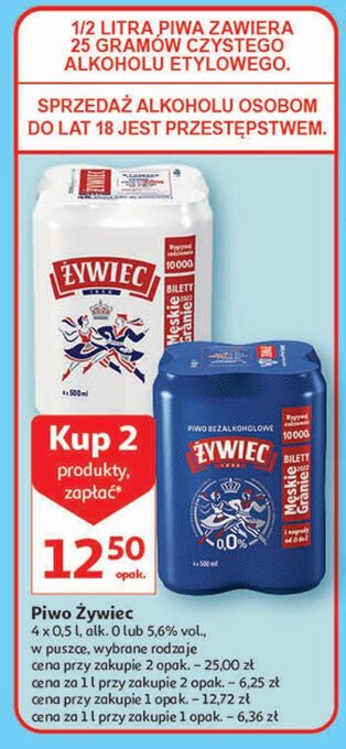Auchan Piwo żywiec bezalkoholowe oferta