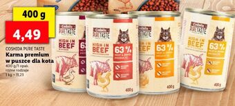 Lidl Karma dla kota wołowina i indyk coshida pure taste oferta