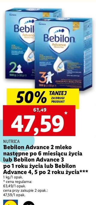 Lidl Mleko 3 bebilon advance pronutra oferta
