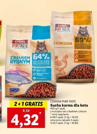 Lidl Karma dla kota z kurczakiem coshida pure taste oferta