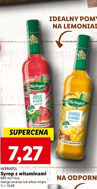 Lidl Syrop mango-ananas herbapol smaki lata oferta