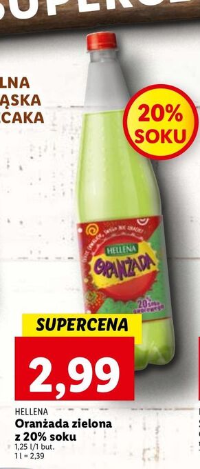Lidl Oranżada zielona hellena oferta