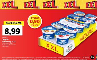 Lidl Jogurt brzoskwiniowy + jogurt truskawkowy farmer oferta