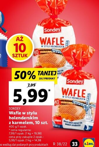 Lidl Wafle w stylu holenderskim z karmelem sondey oferta