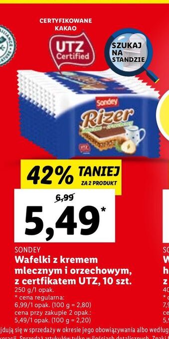Lidl Wafelki rizer sondey oferta