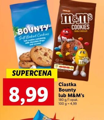 Lidl Ciastka z drażami m&m's m&m's double chocolate cookies oferta