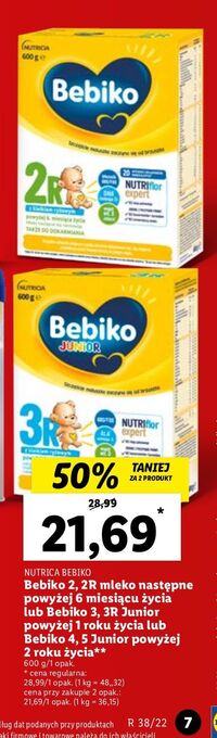 Lidl Mleko 3 bebiko junior oferta