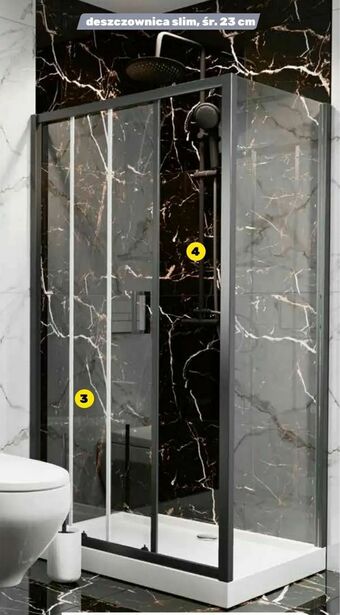 Bricomarche Kabina prysznicowa Doris Black oferta