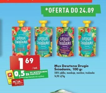 Biedronka Mus marchew-mango-jabłko drugie śniadanie oferta