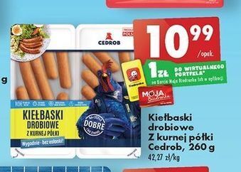 Biedronka Kiełbaski drobiowe z kurnej półki cedrob oferta