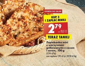 Biedronka Zapiekanka mini z warzywami grillowanymi sosem i serem oferta