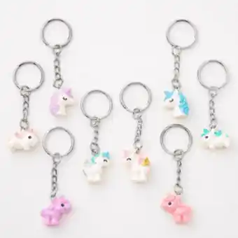 Claire's Best friends glitter unicorn keychains - 8 pack oferta