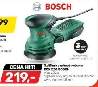 Bricomarche Bosch Szlifierka mimośrodowa PEX 220 moc: 220 W, prędkość oscylacyjna 0 - 2400 obrotów na minutę oferta