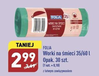 ALDI Worki na smieci 35 l folia oferta